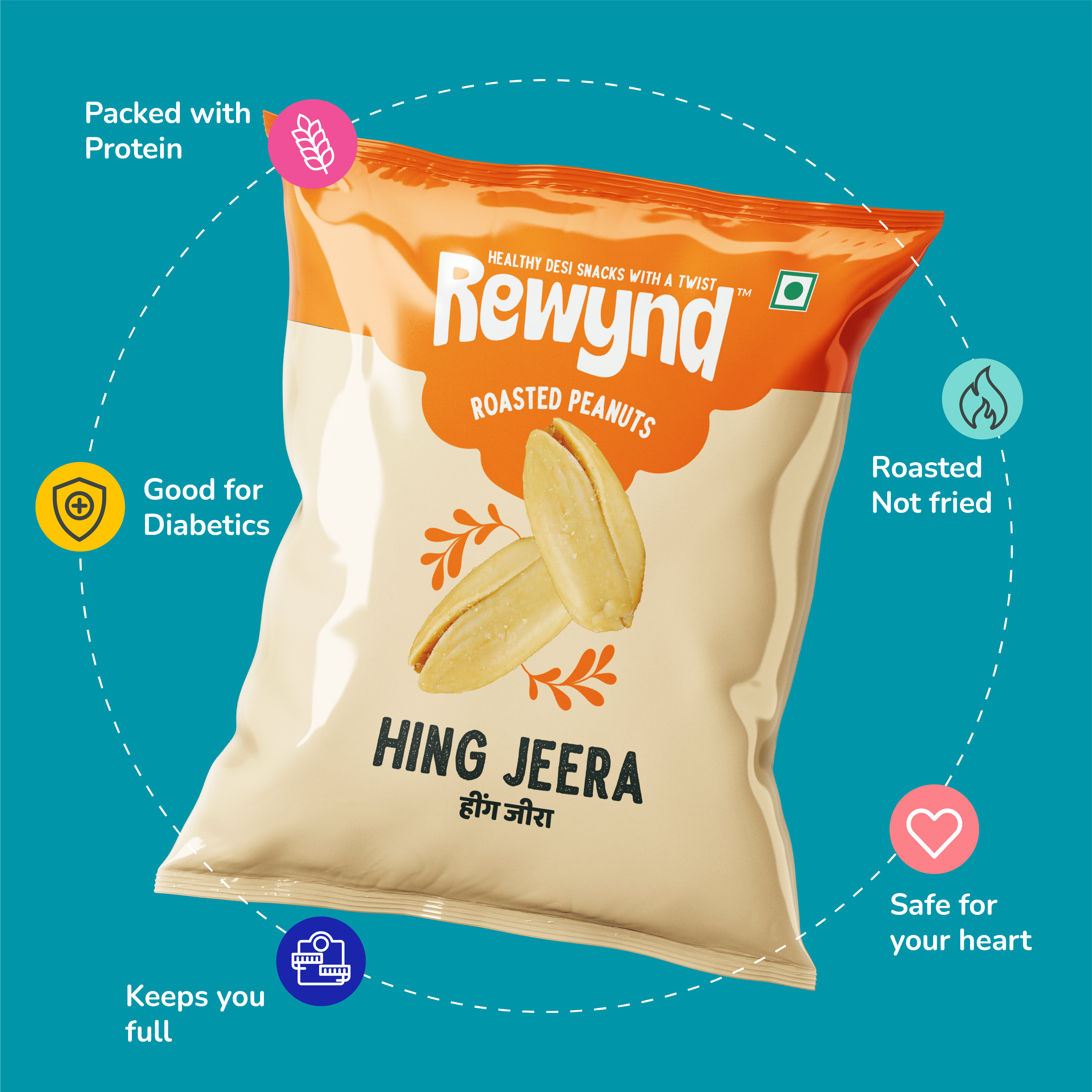 Hing Jeera Peanut - 140gm (Pack of 4)