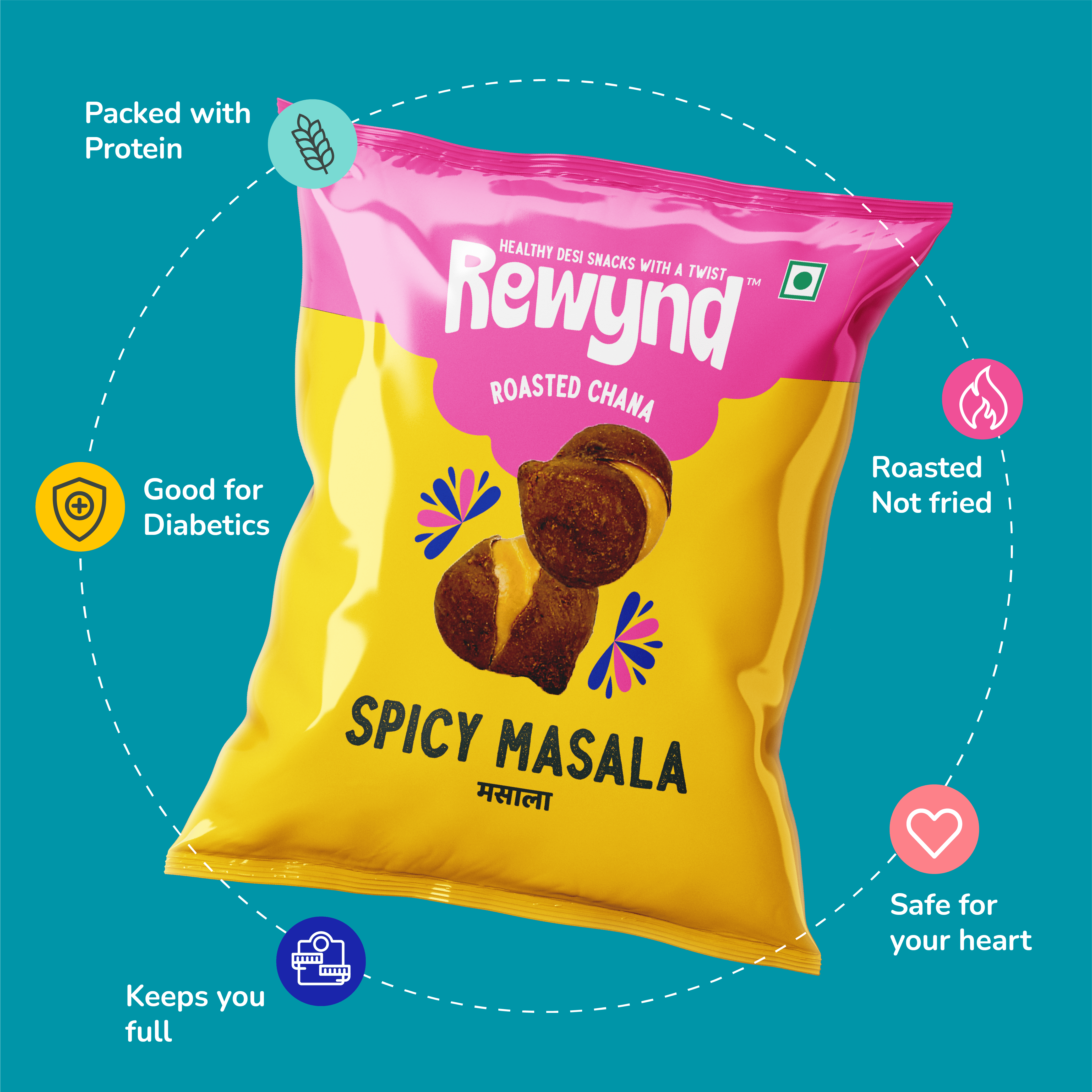 Flavoured Spicy Masala Chana - 140gm (Pack of 4)