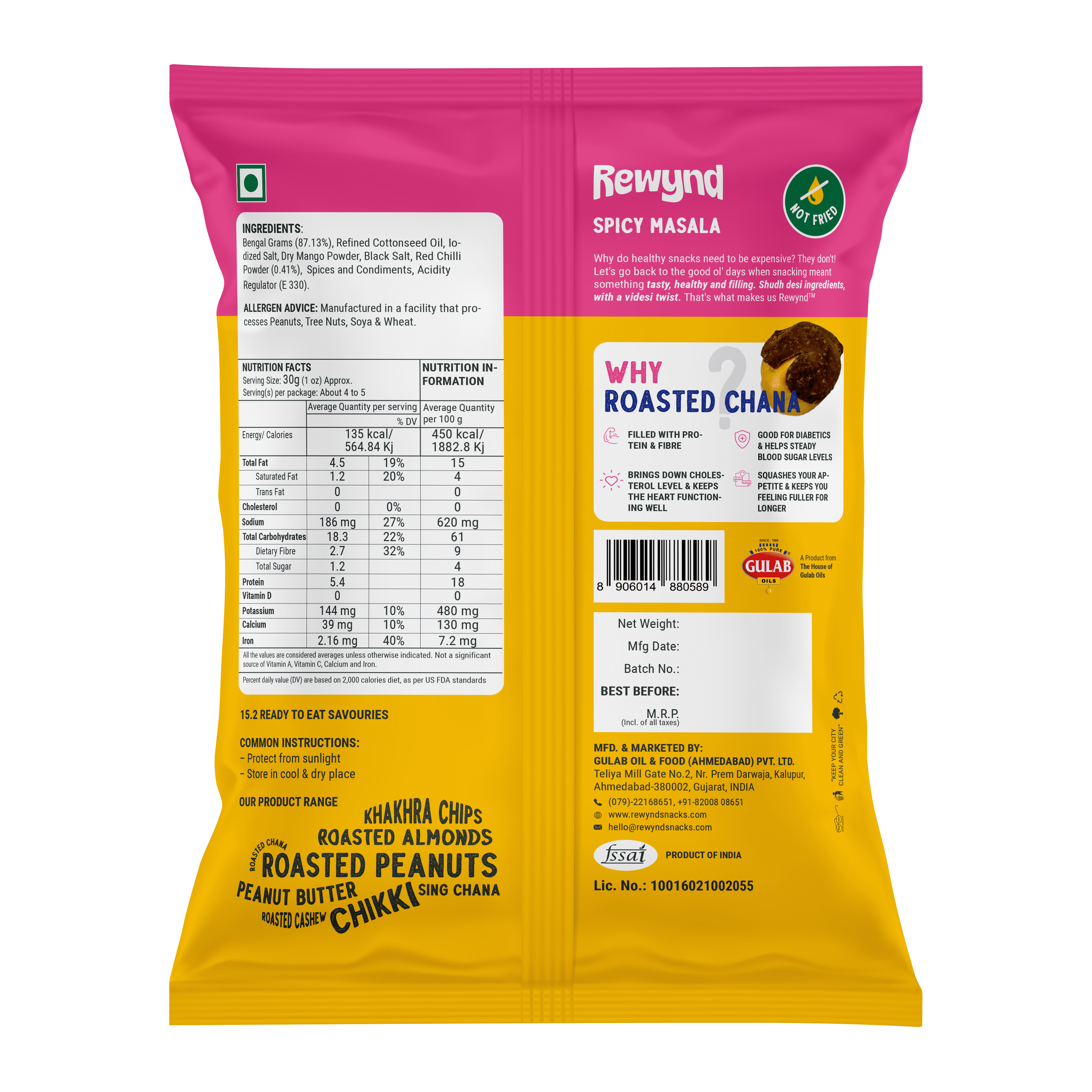 Flavoured Spicy Masala Chana - 140gm (Pack of 4)