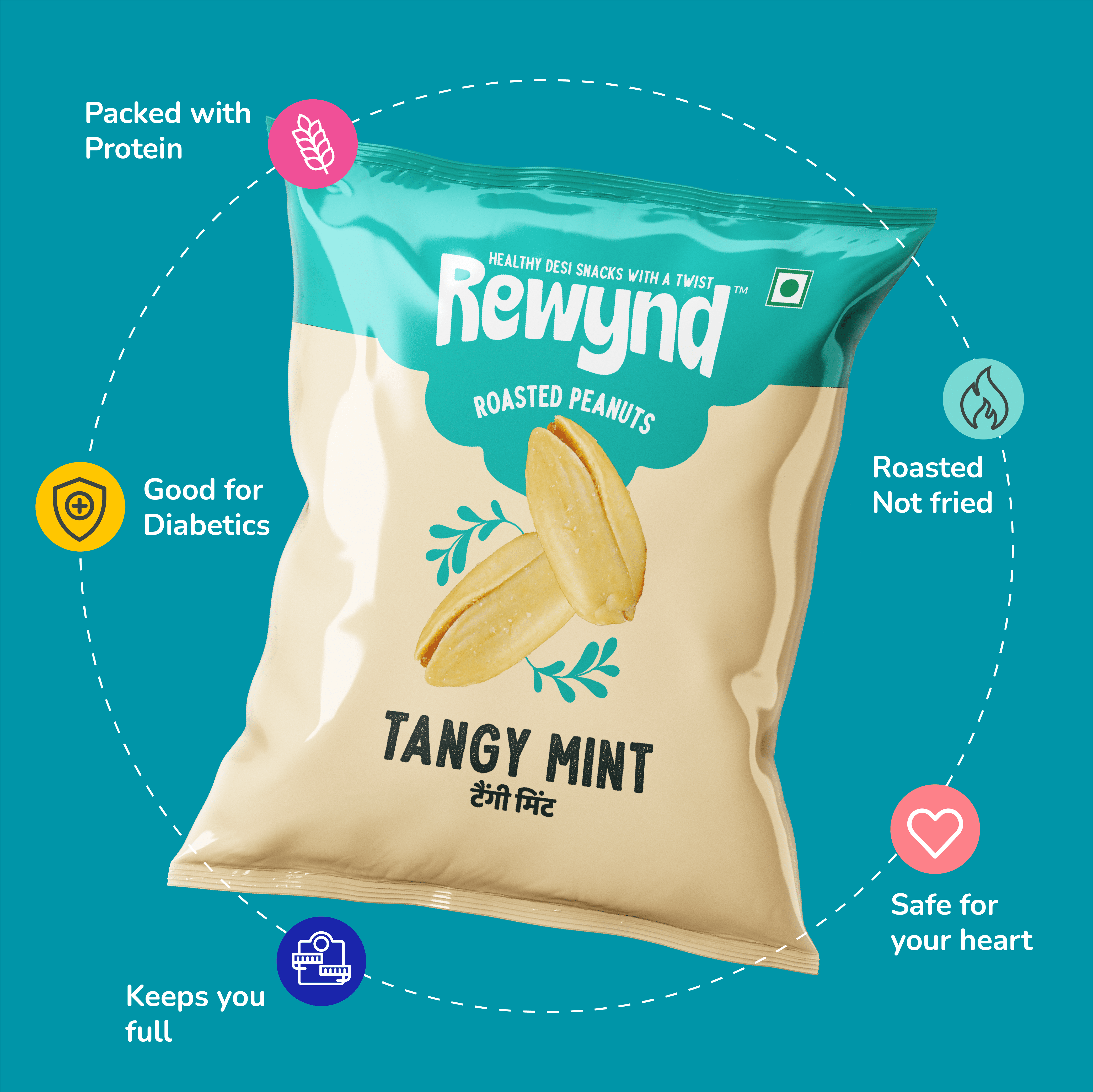 Tangy Mint Peanut - 140gm (Pack of 4)