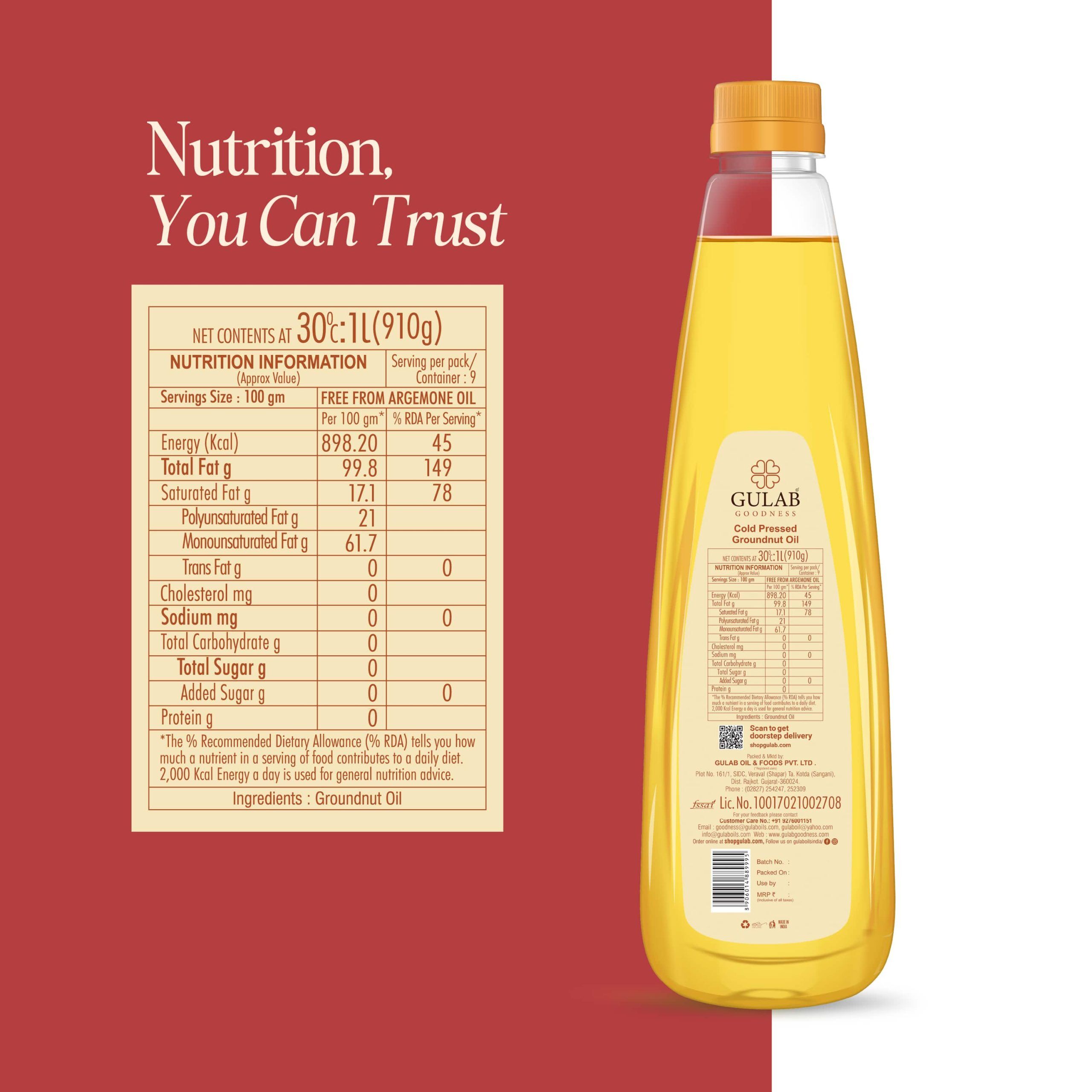 Cold Pressed Groundnut Oil - 1L