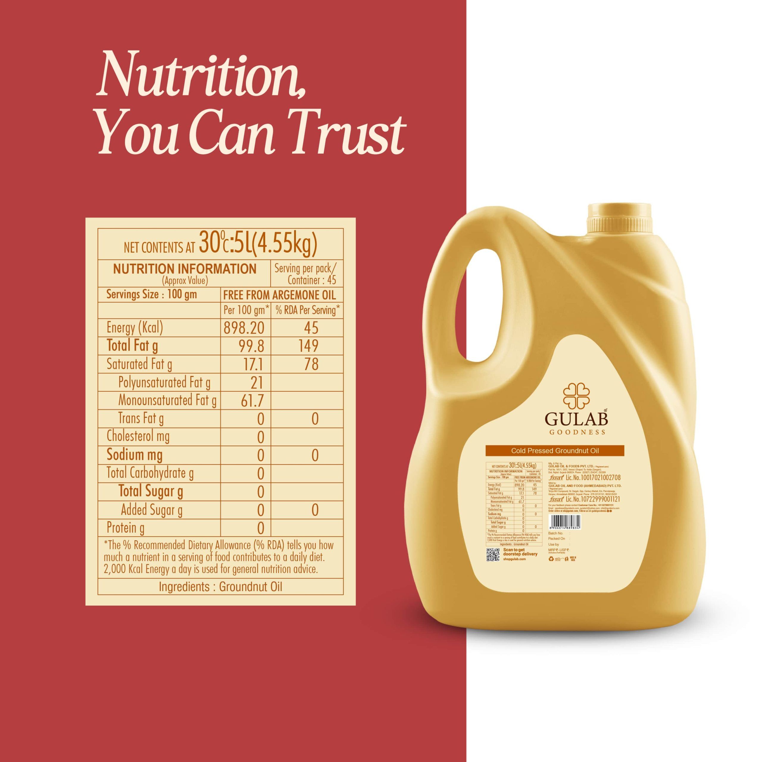 Cold Pressed Groundnut Oil - 5L