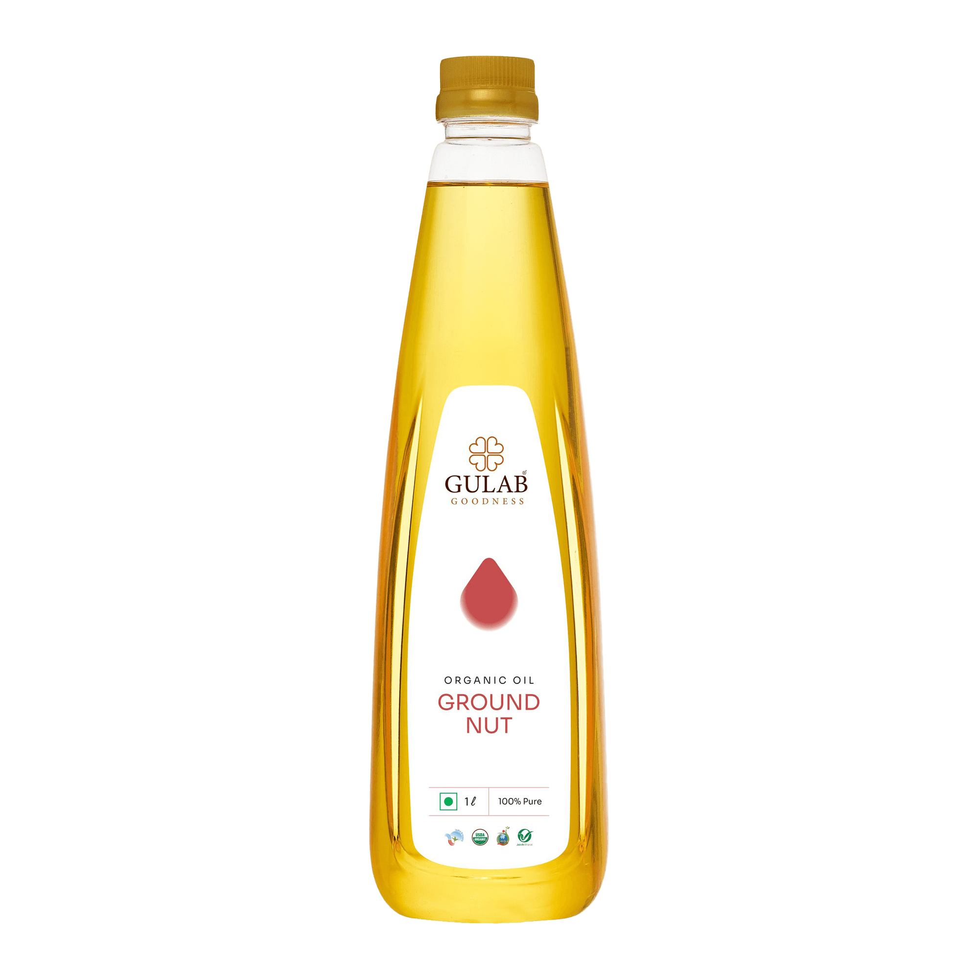organic groundnut oil 1ltr front side