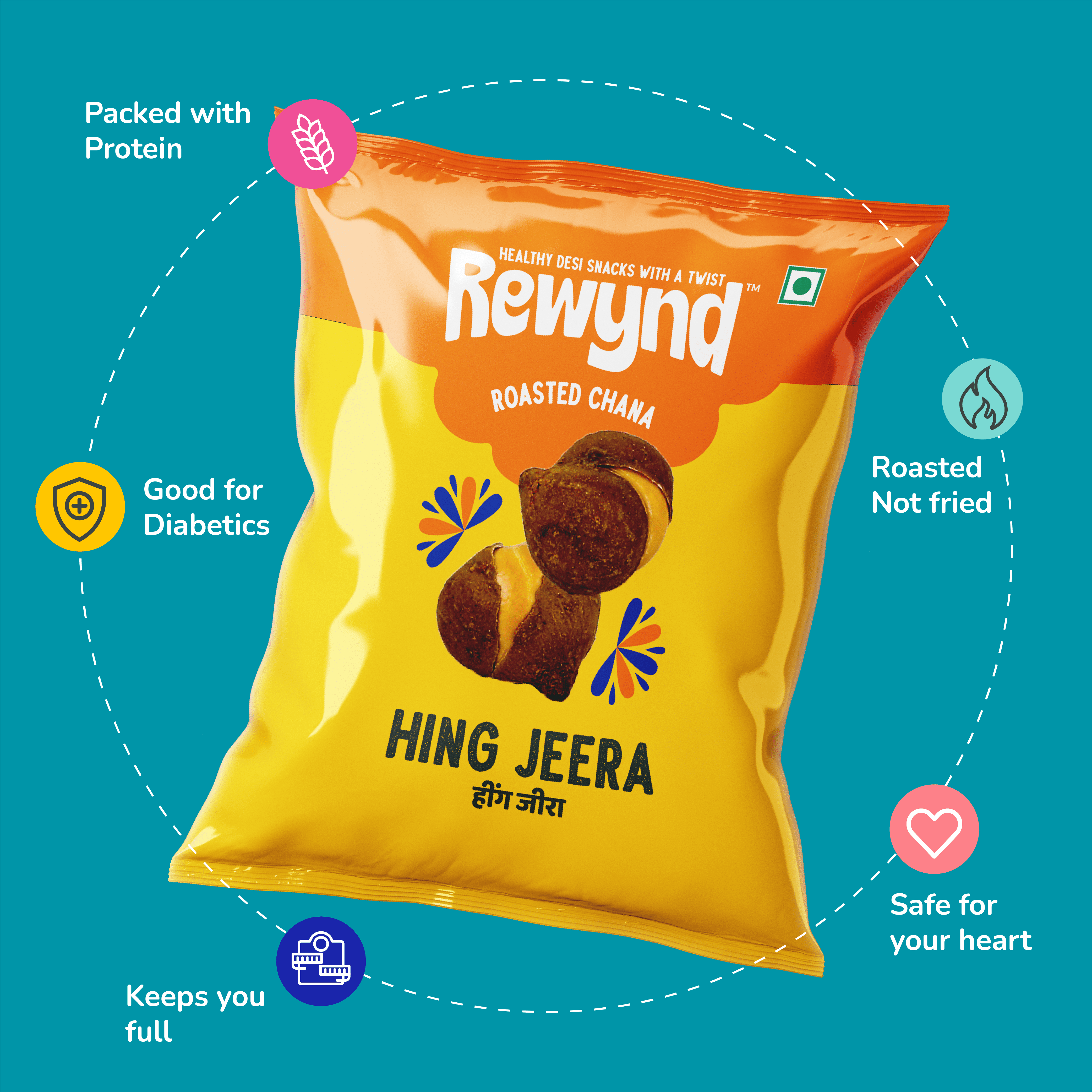 Flavoured Hing Jeera Chana - 140gm (Pack of 4)