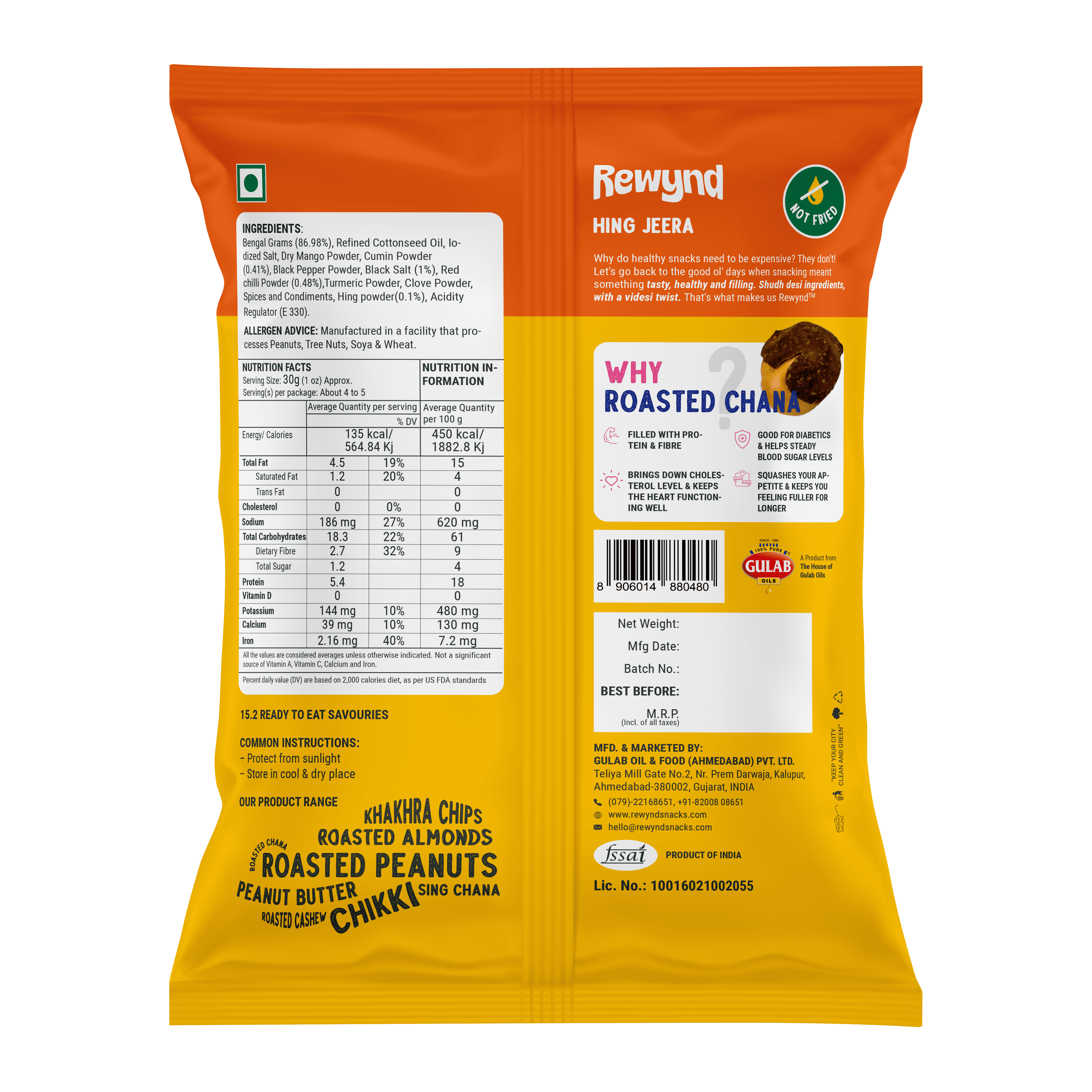 Flavoured Hing Jeera Chana - 140gm (Pack of 4)