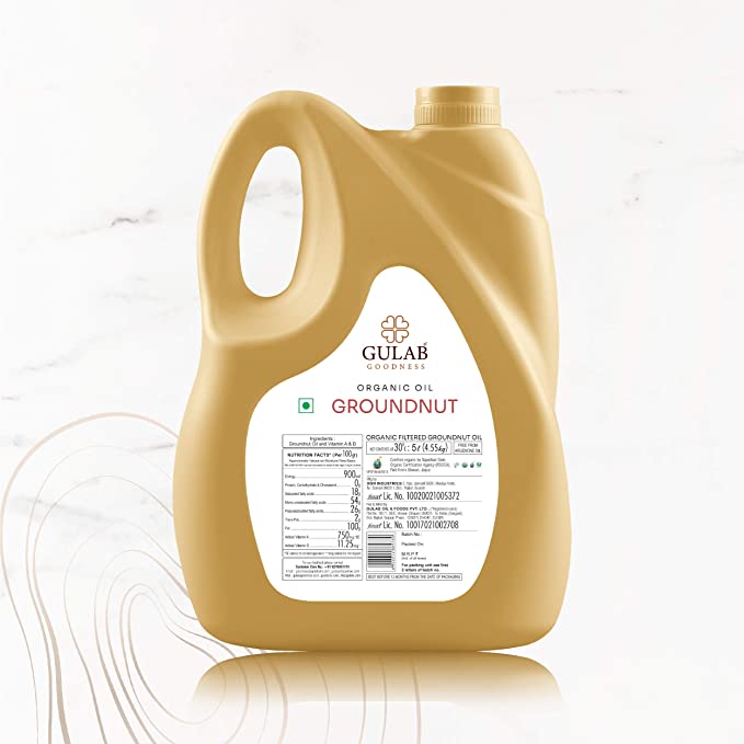 gulab organic groundnut oil 5ltr back side