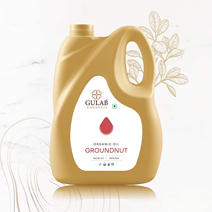 gulab 5ltr organic groundnut oil with element