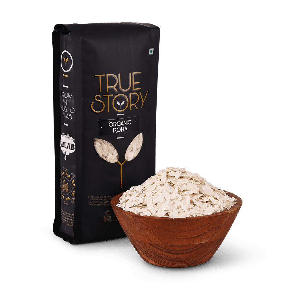 Organic poha with poha bowl