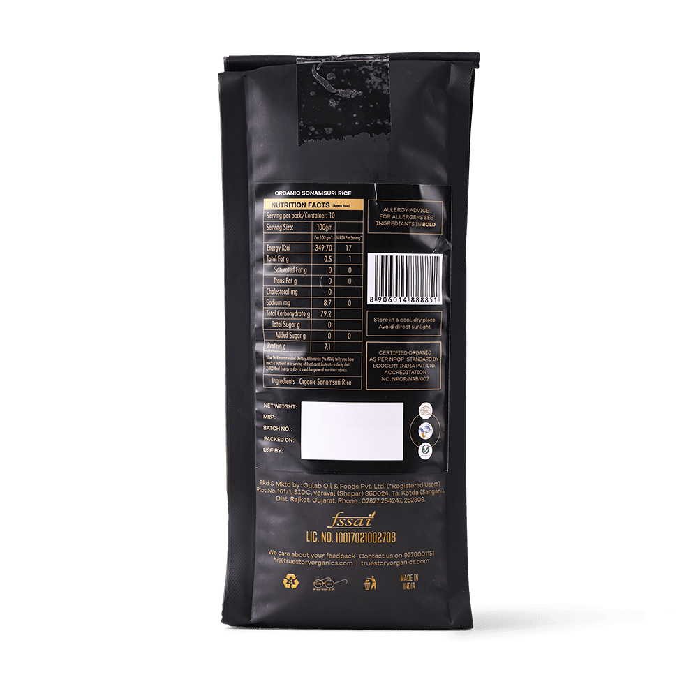 Organic Sonamasuri Rice - 1Kg