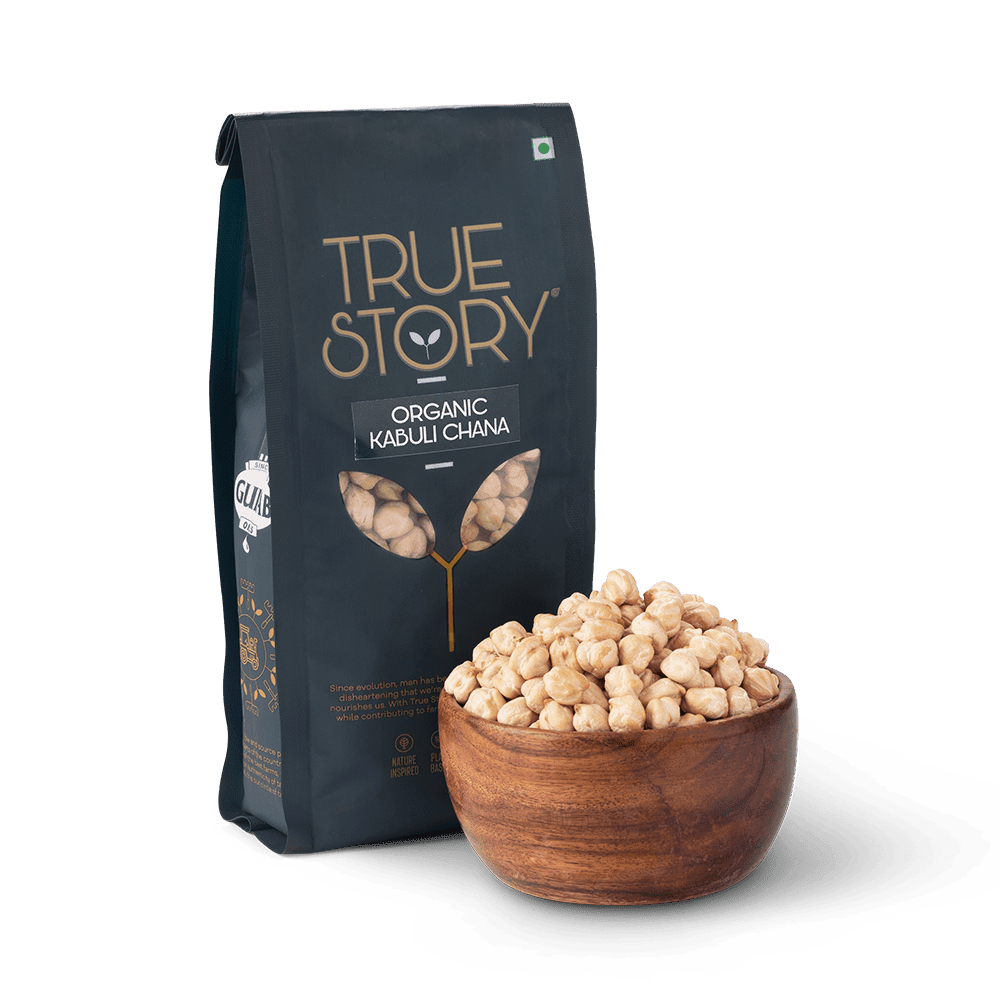 Organic kabuli chana with kabuli chana bowl